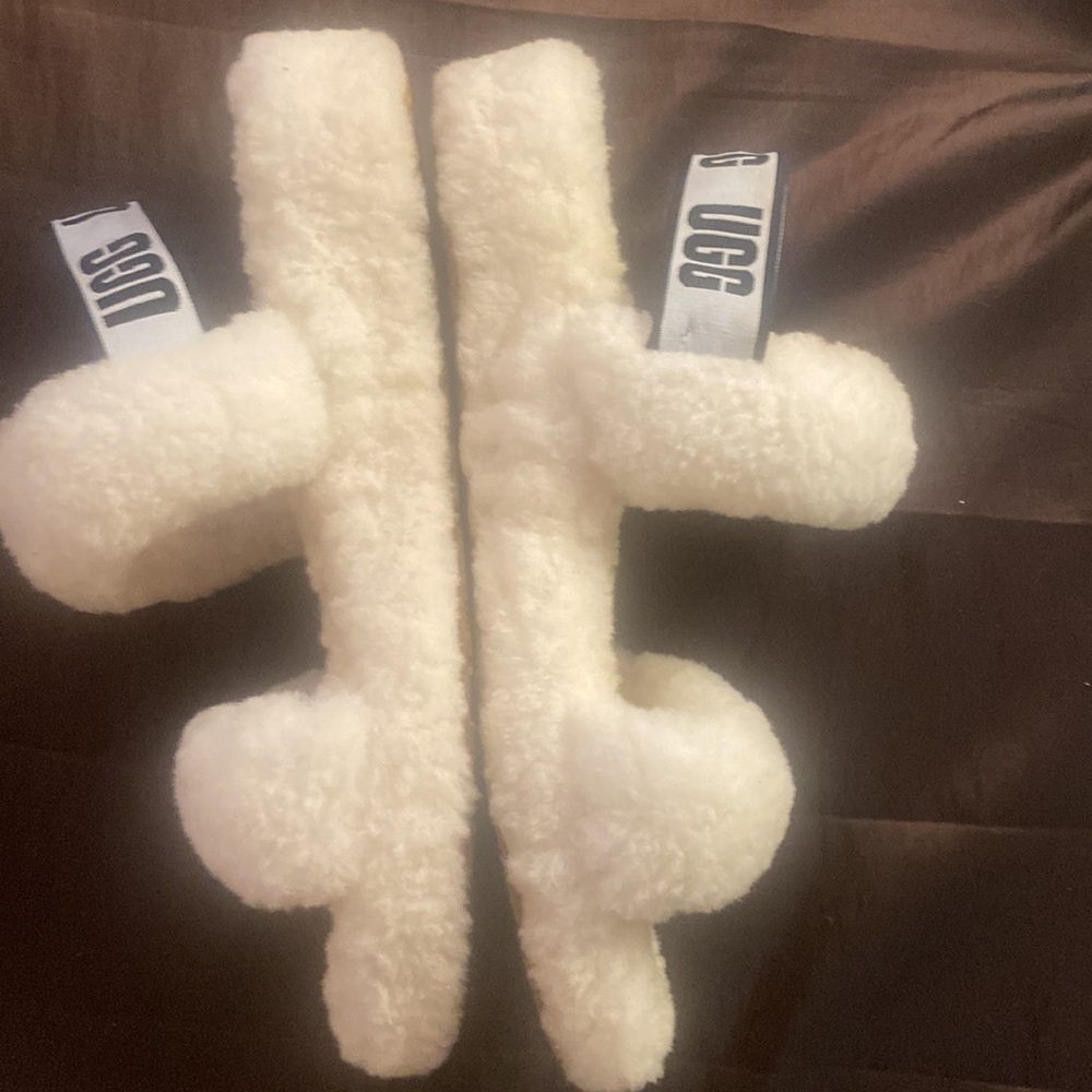 UGG Australia Oh Yeah Women's Slipper sandals Size  White fur - Picture 3 of 6